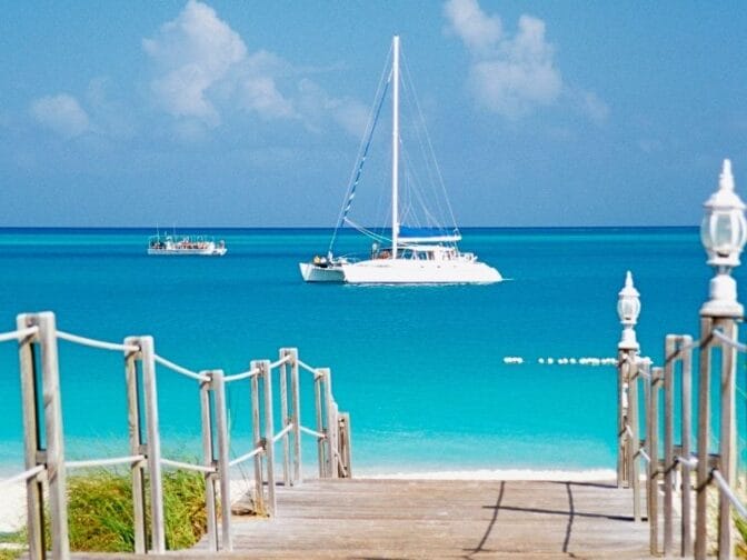 Take a romantic boat trip out into the gleaming turquoise waters of the Turks and Caicos on your romantic vacation