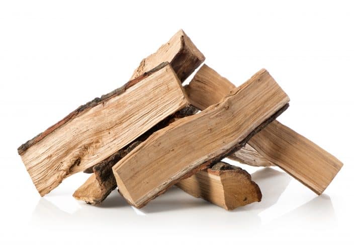 a pile of firewood isolated on a white background, a camping essential