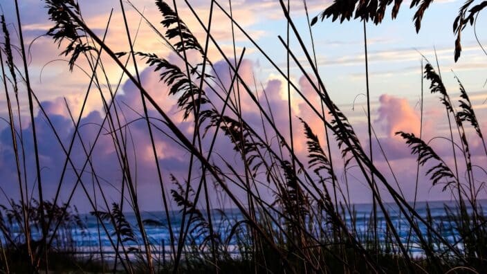 An example of beautiful beaches in New Smyrna Beach during sunset, an example of a florida weekend getaways locations
